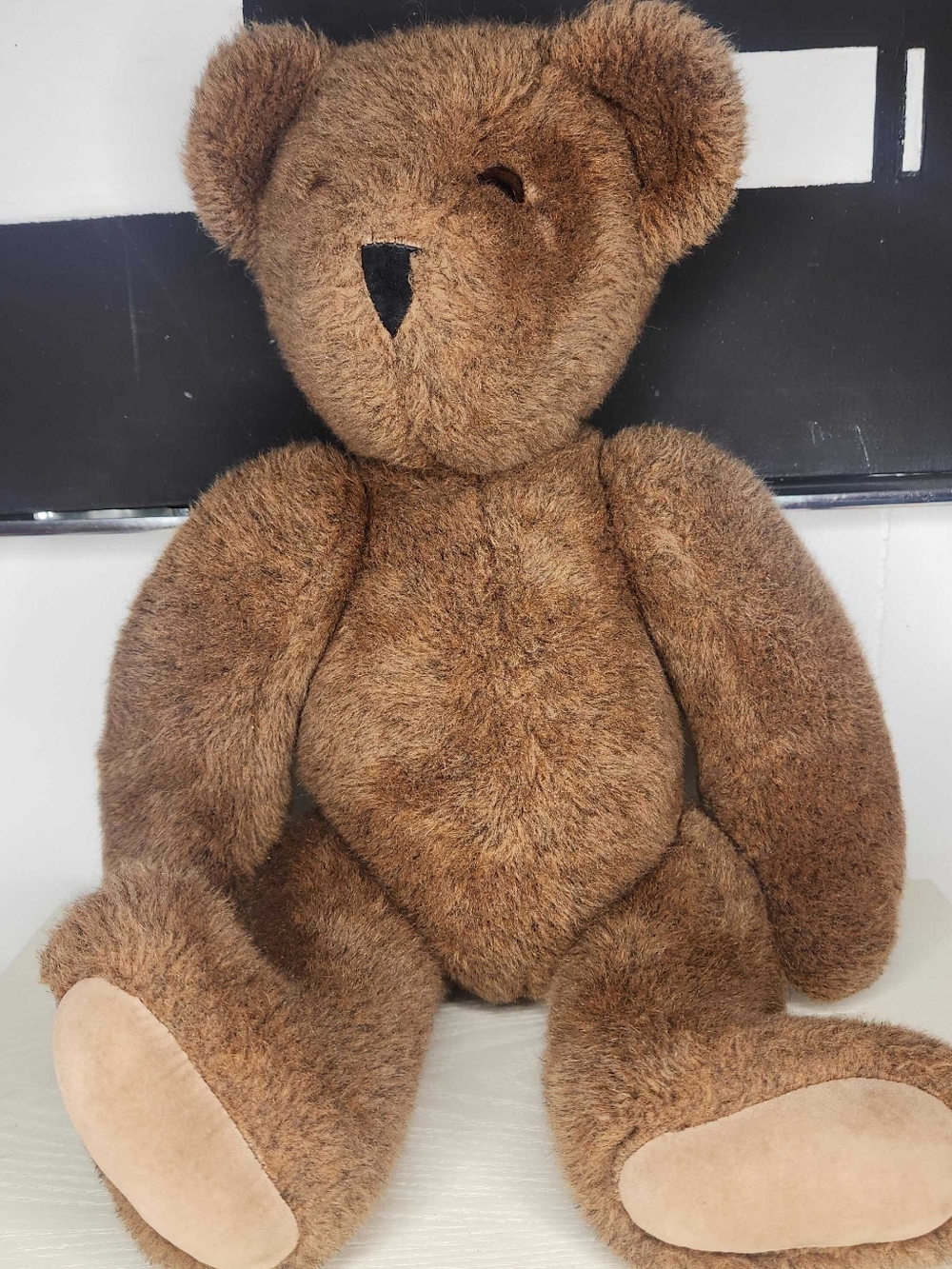 Vintage Vermont Teddy Bear 21” Brown Plush USA Made 1992